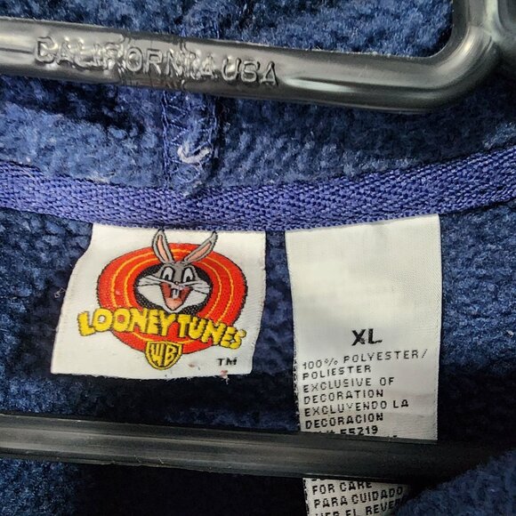 Vintage Blue Looney Tunes Tweety & Sylvester Hoodie Jacket Full Zip Size XL - Picture 4 of 8